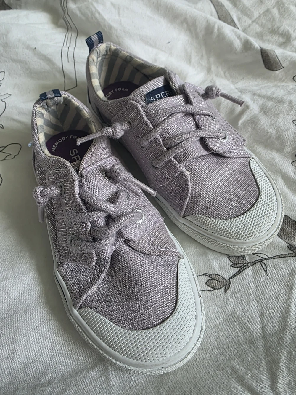Sperry Baby Casual Canvas Sneakers in Light Lavender Sparkle